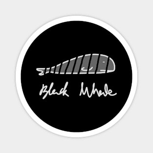 Black Whale Calligraphy text Magnet